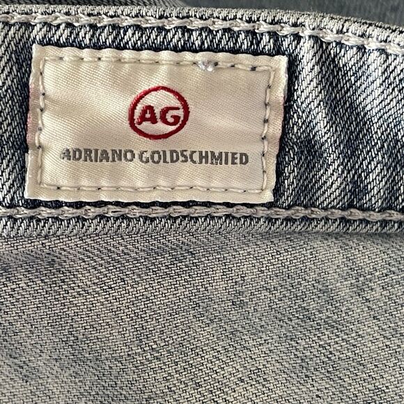 AG SZ 29 Stevie Ankle Jeans Slim Straight Distressed Rips Mid-Rise Pockets Blue - Picture 11 of 12